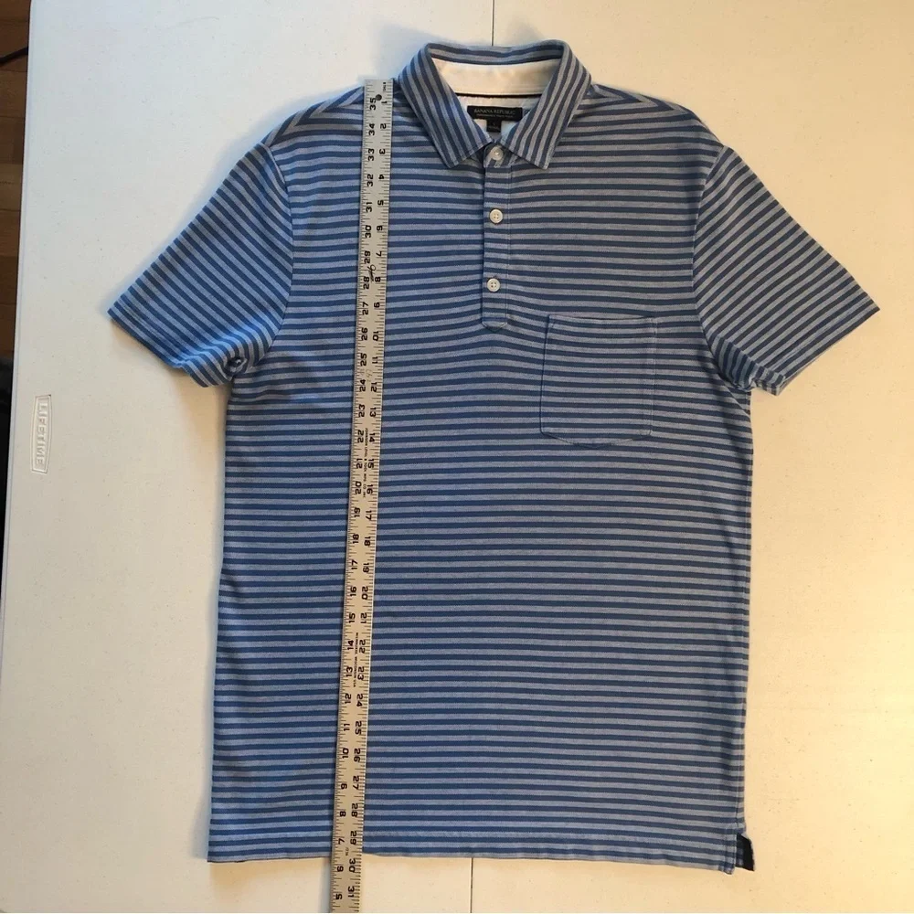Banana Republic Men’s Blue Performance Pique Polo Shirt Size Small